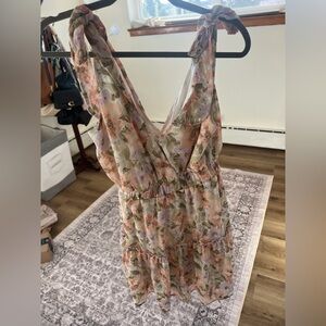 LUSH Pastel Pink Green Floral Maxi Dress Size Medium Women’s